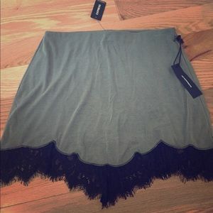 Express Olive green skirt with lace detail